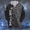 FUNSTUFFPRINT Brittany Celtic  3D Hoodie and Zip Hoodie