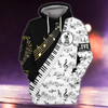 FUNSTUFFPRINT  Piano   3D Hoodie and Zip Hoodie