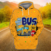 FUNSTUFFPRINT School Bus- All About That Bus Safety First Stop  3D Hoodie and Zip Hoodie