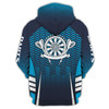 FUNSTUFFPRINT Personalized Name Dart Board Blue  3D Hoodie and Zip Hoodie
