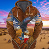 FUNSTUFFPRINT Eagle Texas  3D Hoodie and Zip Hoodie
