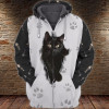 FUNSTUFFPRINT  Black Cat 3D Hoodie and Zip Hoodie
