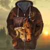 FUNSTUFFPRINT Love Horse 3D Full Print Tad  3D Hoodie and Zip Hoodie