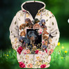 FUNSTUFFPRINT Dachshund And Flower    3D Hoodie and Zip Hoodie