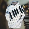 FUNSTUFFPRINT Piano Full Print   3D Hoodie and Zip Hoodie