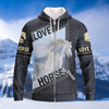 FUNSTUFFPRINT White Horse 3D Shirts Design, Love Horse  3D Hoodie and Zip Hoodie