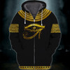FUNSTUFFPRINT Eye of Horus God, Ancient Egypt 3D Hoodie and Zip Hoodie