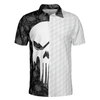 Men Polo Shirt - Bad Day Of Golf Polo Shirt, Black And White Skull Flag Polo Shirt - Gift For Golfer - Funny Golf Shirt For Men