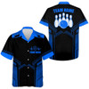 Custom Hawaiian Bowling Shirt For Men Custom Blue Bowling Hawaiian Men's Bowling Team Shirt