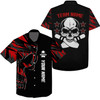 Custom Bowling Hawaiian Shirt Custom Name And Team Name Skull Bowling, Team Bowling Shirts