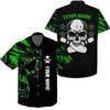 Custom Bowling Hawaiian Shirt Custom Name And Team Name Skull Bowling, Team Bowling Shirts