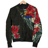 FUNSTUFFPRINT French Polynesia Hibiscus Women’s Bomber Jacket A7 Bomber Jacket