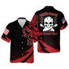 Custom Skull Button-Down Flag bowling Hawaiian Shirt, Bowling Team Shirt, Bowling Gift
