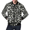 FUNSTUFFPRINT Gray Cheetah Leopard Pattern Print Mens Bomber Jacket