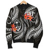 FUNSTUFFPRINT Guam Polynesian Men Bomber Jacket – Black Plumeria – BN11 Bomber Jacket