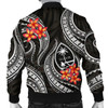 FUNSTUFFPRINT Guam Polynesian Men Bomber Jacket – Black Plumeria – BN11 Bomber Jacket