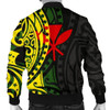 FUNSTUFFPRINT Hawaii Men’s Bomber Jacket – Polynesian Patterns With Hibiscus Flowers – BN15 Bomber Jacket