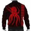 FUNSTUFFPRINT Hawaii Octopus KaKau Polynesian Bomber Jacket – Red – AH – J4R Bomber Jacket