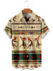 Men's Vintage Western Denim Print Short Sleeve Shirt