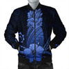 FUNSTUFFPRINT Hawaii Polynesian Pineapple Hibiscus Bomber Jacket – Blue – AH – J4R Bomber Jacket