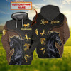FUNSTUFFPRINT Horse 1 - Personalized Name 3D Hoodie 3D Hoodie and Zip Hoodie