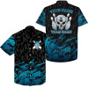 Custom Skull Bowling Hawaiian Shirt Custom Name And Team Name Blue Bowling Skeleton, Team Bowling Shirts