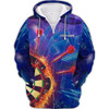 FUNSTUFFPRINT  Personalized Name Dart Purple 3D Hoodie and Zip Hoodie