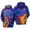 FUNSTUFFPRINT  Personalized Name Dart Purple 3D Hoodie and Zip Hoodie