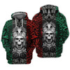 FUNSTUFFPRINT Mexican Aztec Skull Warrior  3D Hoodie and Zip Hoodie