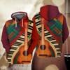 FUNSTUFFPRINT Piano - Red 3D Hoodie and Zip Hoodie