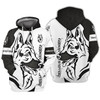 FUNSTUFFPRINT GERMAN SHEPHERD 3D Hoodie and Zip Hoodie