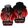FUNSTUFFPRINT Lest We Forget Canada Remembrance 3D Hoodie and Zip Hoodie