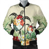 FUNSTUFFPRINT Hawaii Turtle Flowers Coconut Tree Leaf Bomber Jacket – AH – J4R Bomber Jacket