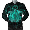 FUNSTUFFPRINT Hawaii Turtle Hibiscus Polynesian Bomber Jacket