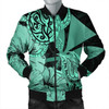 FUNSTUFFPRINT Hawaii Turtle Hibiscus Polynesian Vintage Bomber Jacket