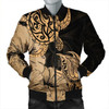 FUNSTUFFPRINT Hawaii Turtle Hibiscus Polynesian Vintage Bomber Jacket