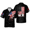 Custom USA Flag Patriotic Button-Down bowling hawaiian shirt for men and women, Summer gift for Bowling team shirt