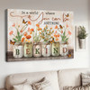 Orange Poppy Mason Jars You Can Be Anything Bekind Canvas Wall Art - Christian Poster - Religious Wall Decor