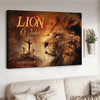 Lion Orange Sunset Lion Of Judah Canvas Wall Art - Christian Poster - Religious Wall Decor