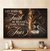 Let Your Faith Be Bigger Than Your Fear Jesus Canvas Wall Art - Jesus Canvas Pictures - Christian Wall Posters