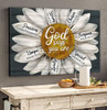 Daisy Flower Painting God Says You Are Canvas Wall Art - Christian Poster - Religious Wall Decor