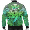 FUNSTUFFPRINT Hawaii Turtle Wave Polynesian Bomber Jacket – Hey Style Green – AH – J4R Bomber Jacket