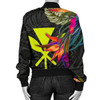 FUNSTUFFPRINT Hawaii Women’s Bomber Jacket – Hibiscus Polynesian Pattern – BN39 Bomber Jacket