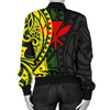 FUNSTUFFPRINT Hawaii Women’s Bomber Jacket – Polynesian Patterns With Hibiscus Flowers – BN15 Bomber Jacket