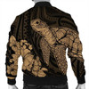 FUNSTUFFPRINT Hawaiian Hibiscus Memory Turtle Polynesian Bomber Jacket Gold – AH – JR Bomber Jacket