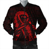 FUNSTUFFPRINT Hawaiian Map Heart Ribbon Cancer Hibiscus Polynesian Bomber Jacket