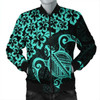 FUNSTUFFPRINT Hawaii Turtle Hibiscus Polynesian Vintage Bomber Jacket