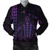 FUNSTUFFPRINT Hawaiian Map Kakau Turtle Polynesian Bomber Jacket – Purple – AH – J4R Bomber Jacket