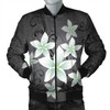 FUNSTUFFPRINT Hawaiian Plumeria Polynesian Bomber Jacket – Gray – AH – J4R Bomber Jacket