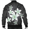 FUNSTUFFPRINT Hawaiian Plumeria Polynesian Bomber Jacket – Gray – AH – J4R Bomber Jacket